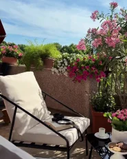 Garden Lounge Set with Table 4 Seater USTICA Metal Black_1085615