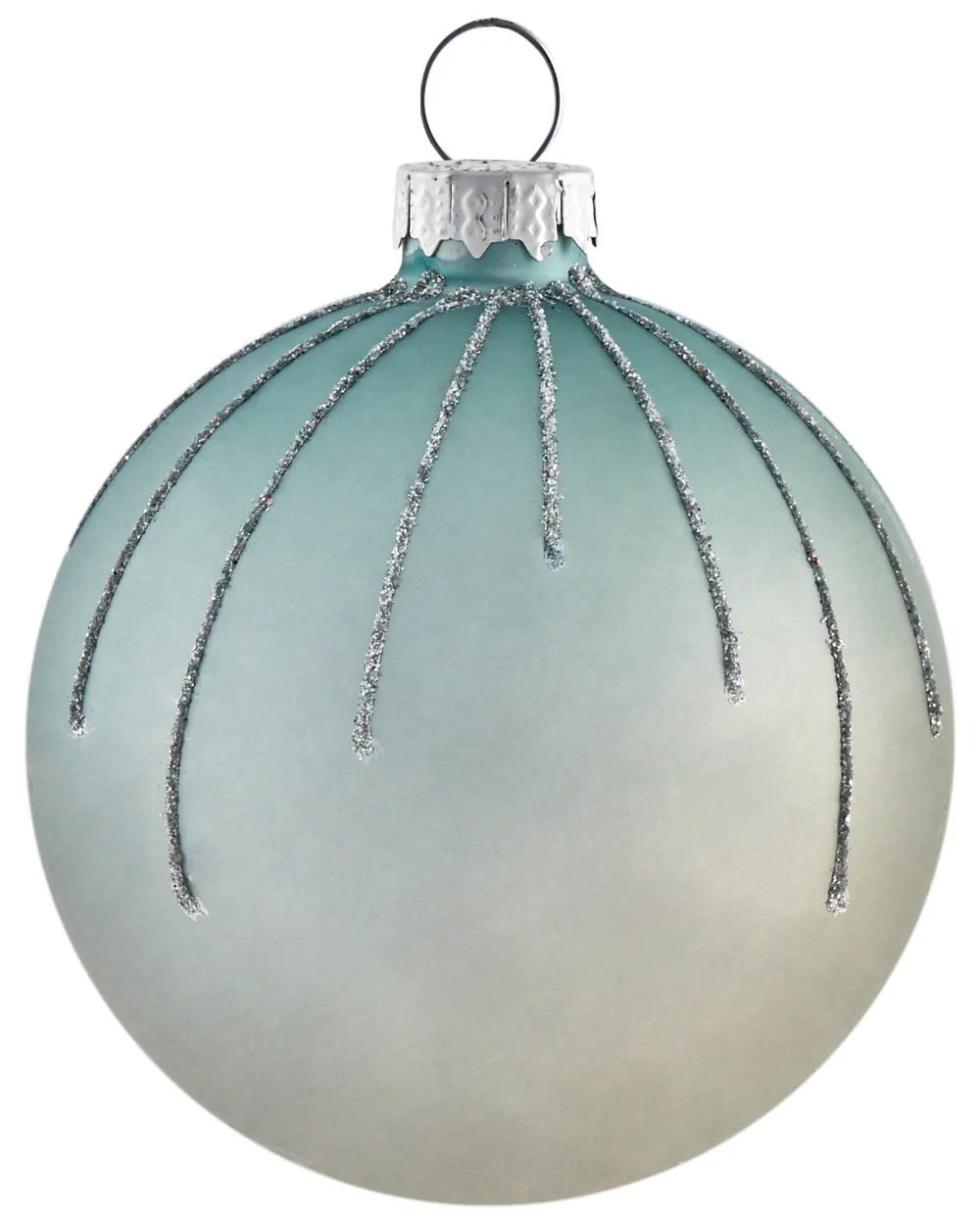 Set of 35 Baubles SNOWFALL Glass Blue_1028575
