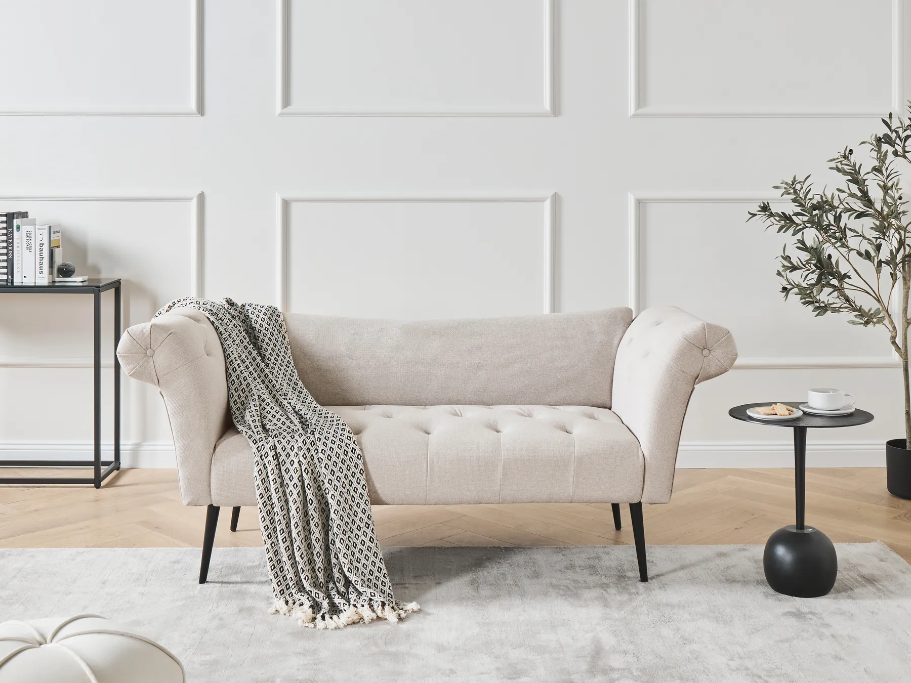 Chaise Longue NANTILLY Fabric Light Beige_996636