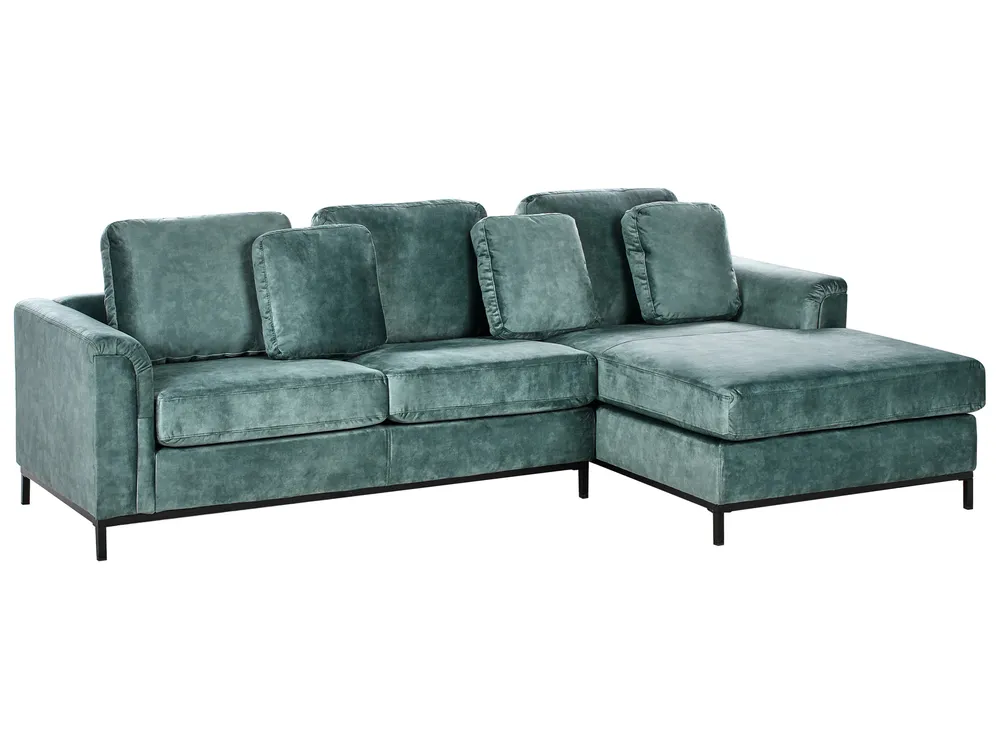 Corner Sofa 4 Seater OSLO Velvet Teal Left Hand_965589