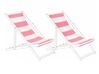 Set of 2 Sun Lounger Replacement Fabrics ANZIO/AVELLINO 113 x 44 cm Red