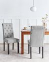 Set of 2 Dining Chairs VELVA Fabric Grey