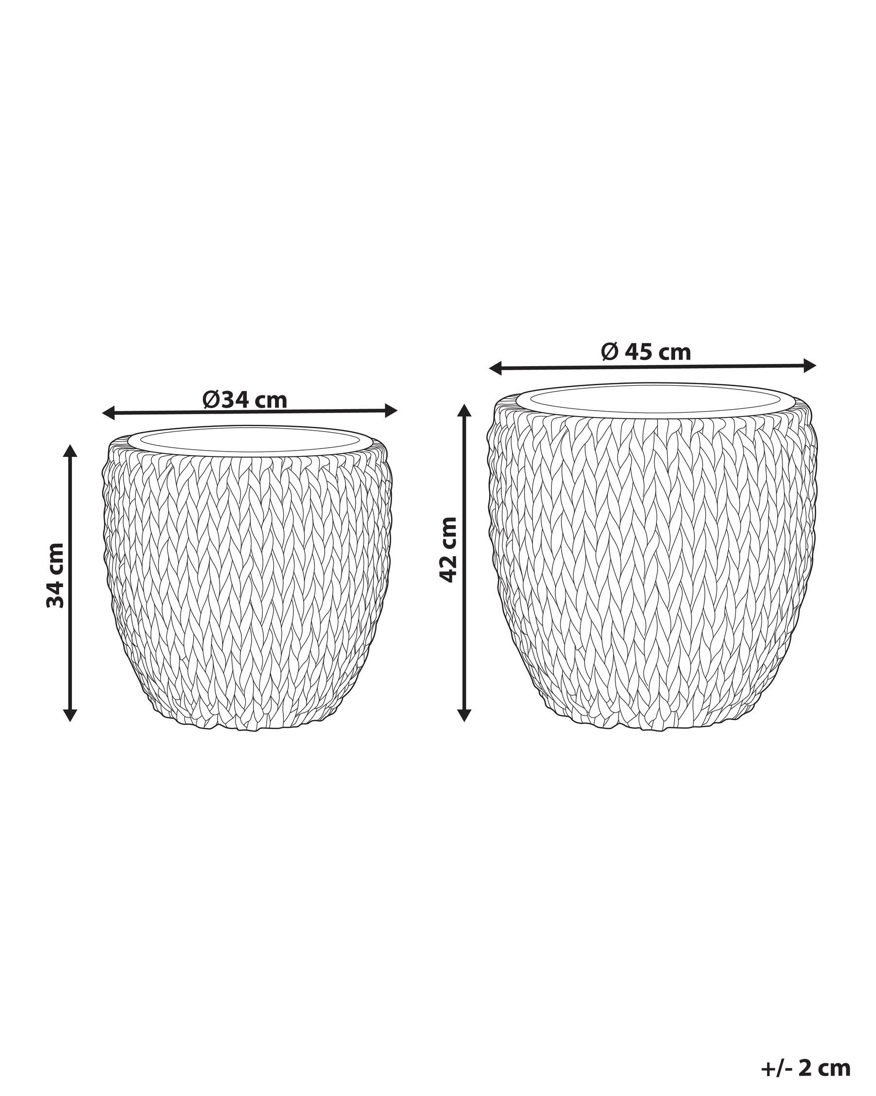Set of 2 Plant Pots BERBERIS 34/45 cm PE Rattan Dark Brown_897153