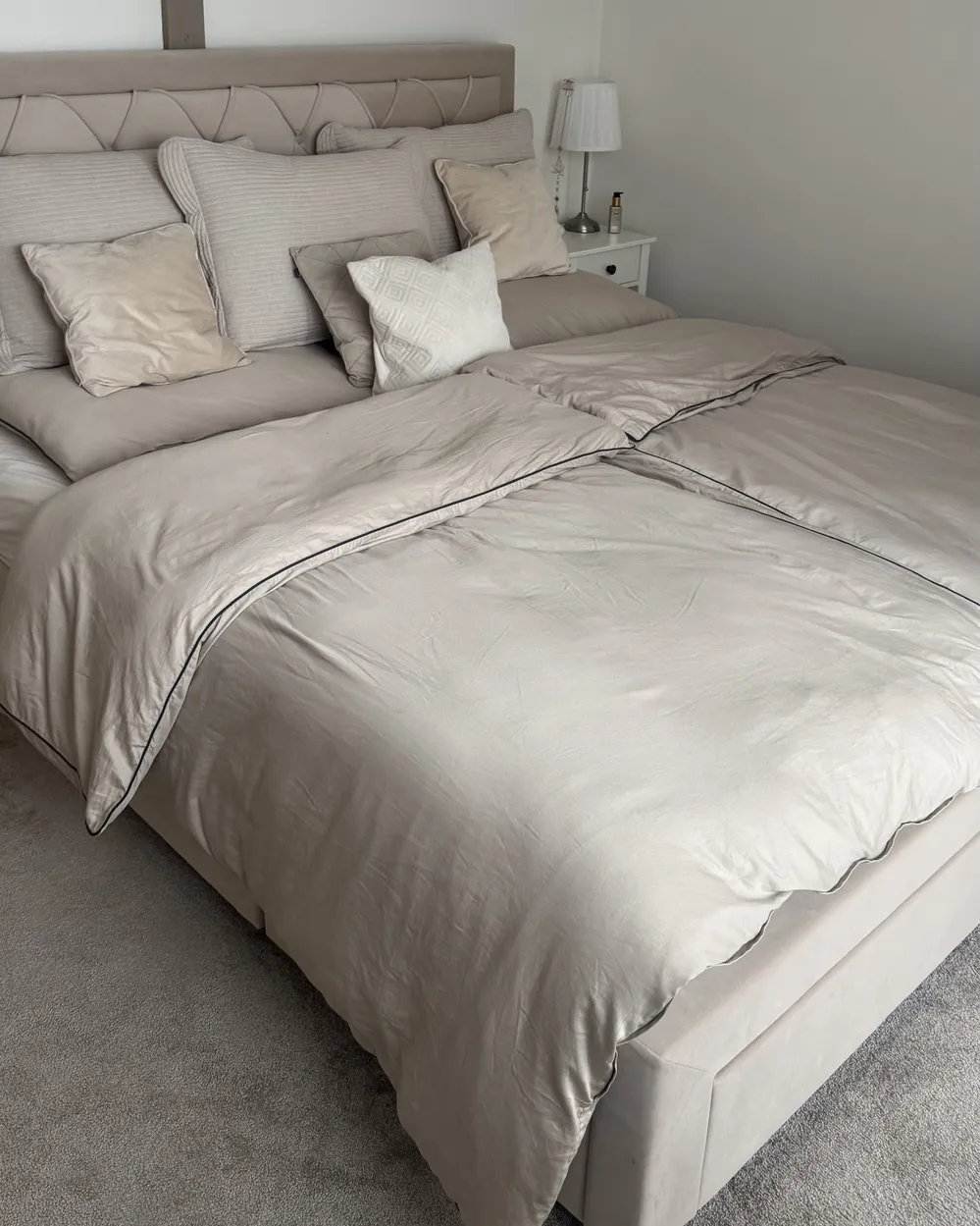 Bed with Storage Drawers LIEVIN Velvet Beige 140 x 200 cm (EU Double)_945765
