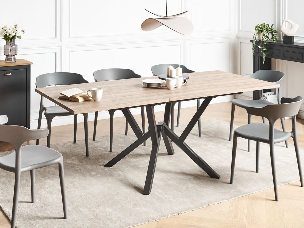 Jatkettava ruokapöytä ANSELL Vaaleanruskea 160/200 cm 90 cm