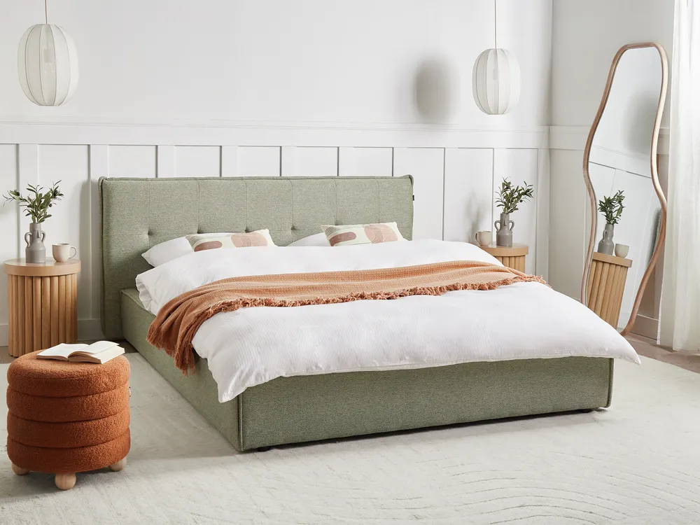 Waterbed Faux Linen LESTRE 160 x 200 cm (EU King Size) Green