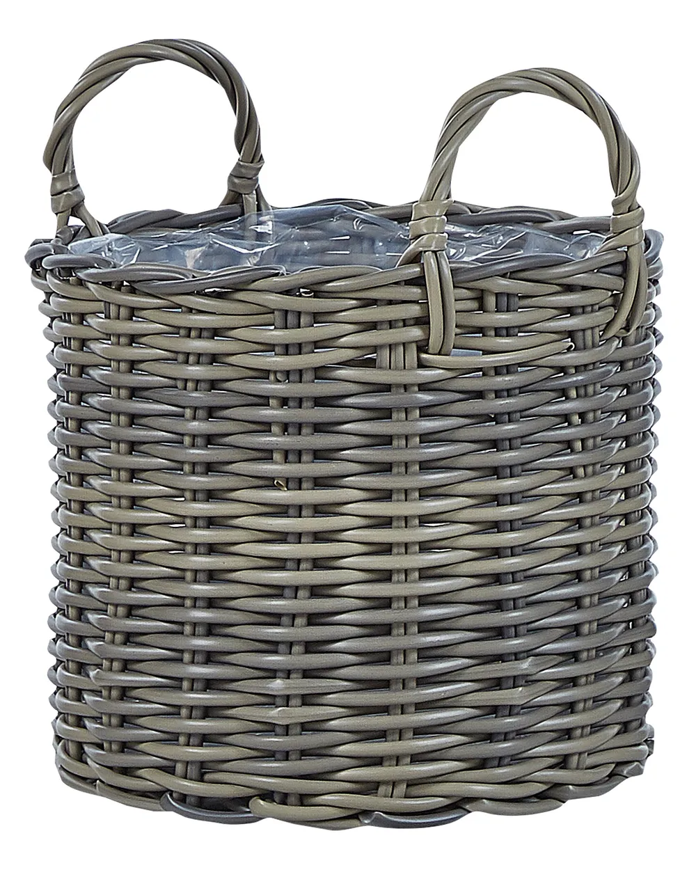 Set of 3 Wicker Planters NIKITI 29/35/40 cm PE Rattan Taupe_826533