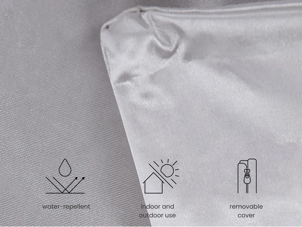 Bean Bag 600 L FUZZY 180 cm 230 cm Silver_1005083
