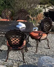 Set of 2 Garden Chairs with Cushions LIZZANO Metal Dark Brown_765545