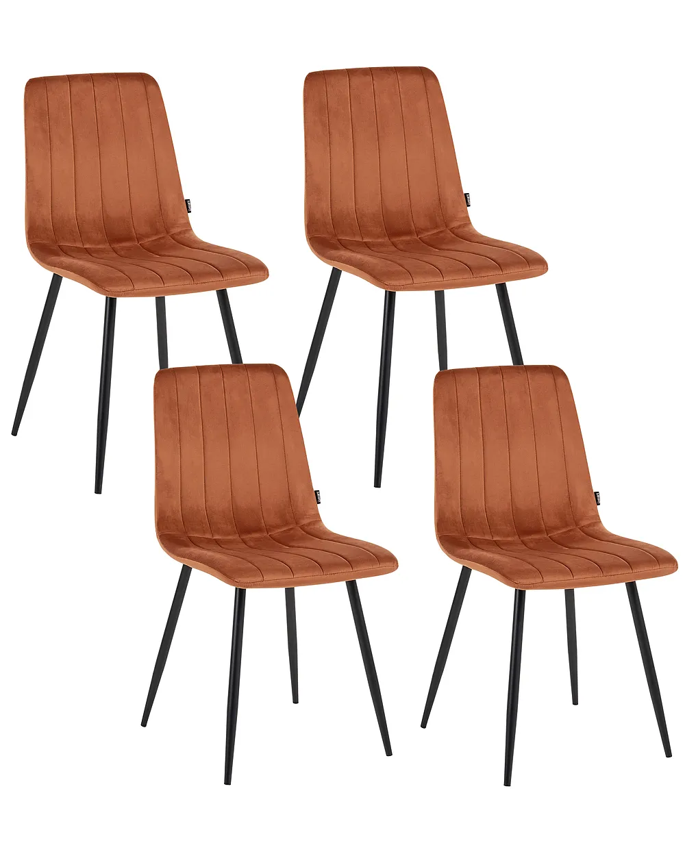 Set med 4 matstolar KALISPELL Sammet Orange