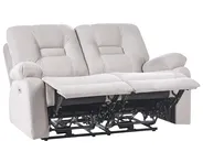 Soffgrupp med elektrisk reclinerfunktion 6-sits BERGEN med USB-port Sammet Ljusbeige_1064823