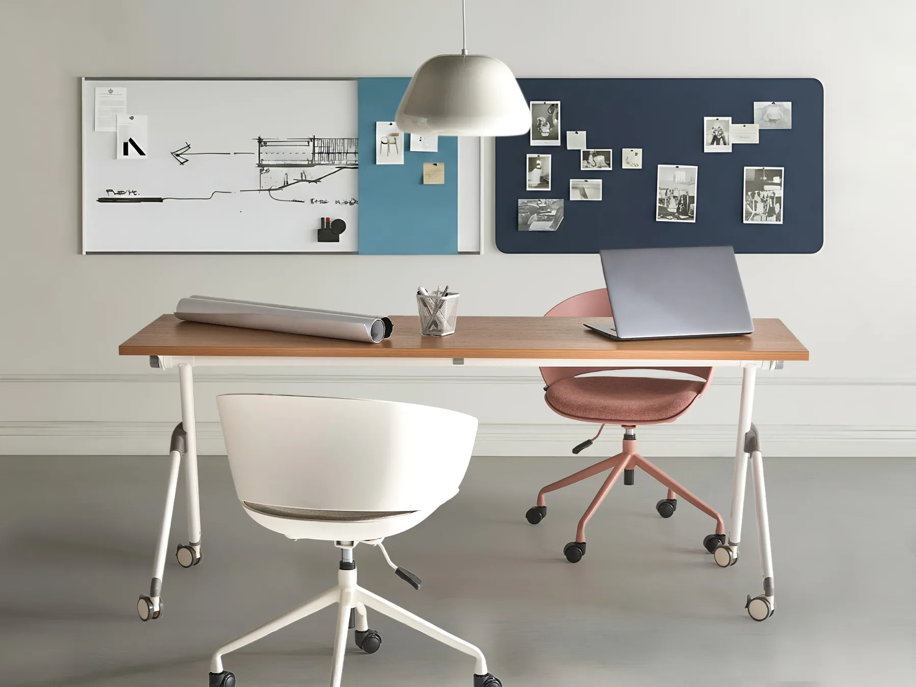 Foldable Office Desk BENDI 180 cm 60 cm Brown_1030729