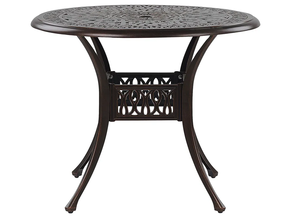 Outdoor Dining Table for 4 ANCONA 90 cm 90 cm Metal Dark Brown