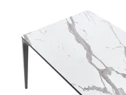 Garden Dining Table SOVARETO 180 cm 90 cm Marble Effect White Marble_1008419
