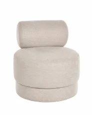 Swivel Armchair KARVIA  Fabric Light Beige_1179523