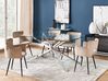 Dining Table CORA Silver 160 cm 90 cm Tempered Glass