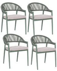 Set of 4 Garden Chairs with Cushions ORMEA Metal Green_1080022