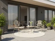 Bistro Table OVARO 50 cm 50 cm Metal Beige_1027713