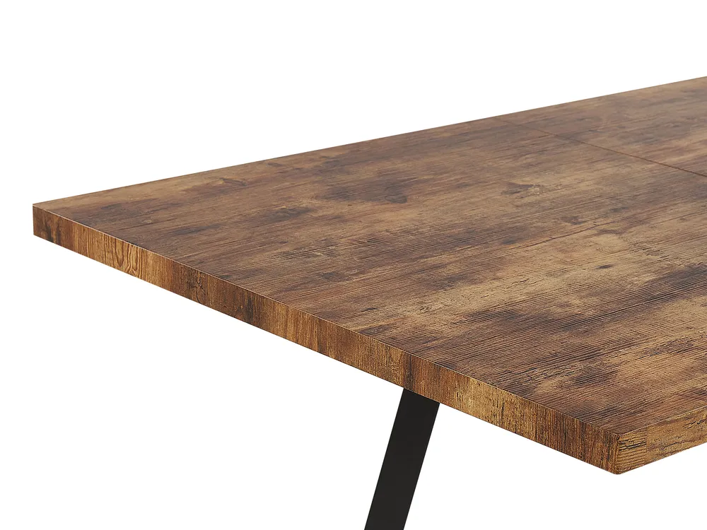 Extending Dining Table HARLOW Dark Brown 140/180 cm 90 cm_793868