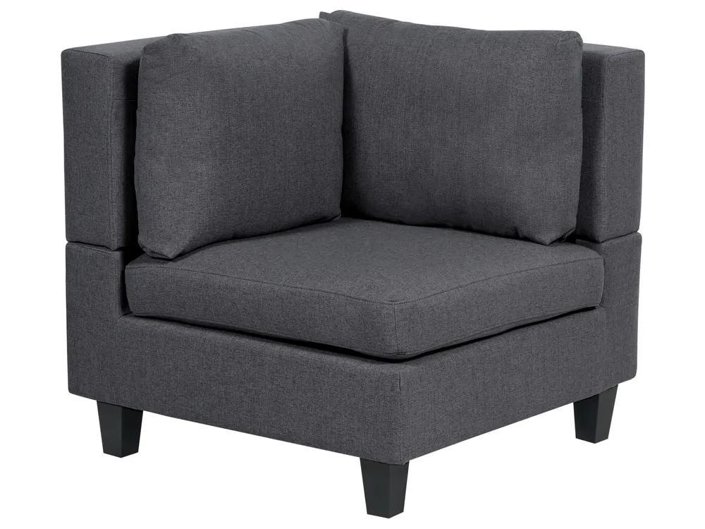 Modular Corner Sofa 5 Seater UNSTAD with Ottoman Fabric Dark Grey Right Hand_924662