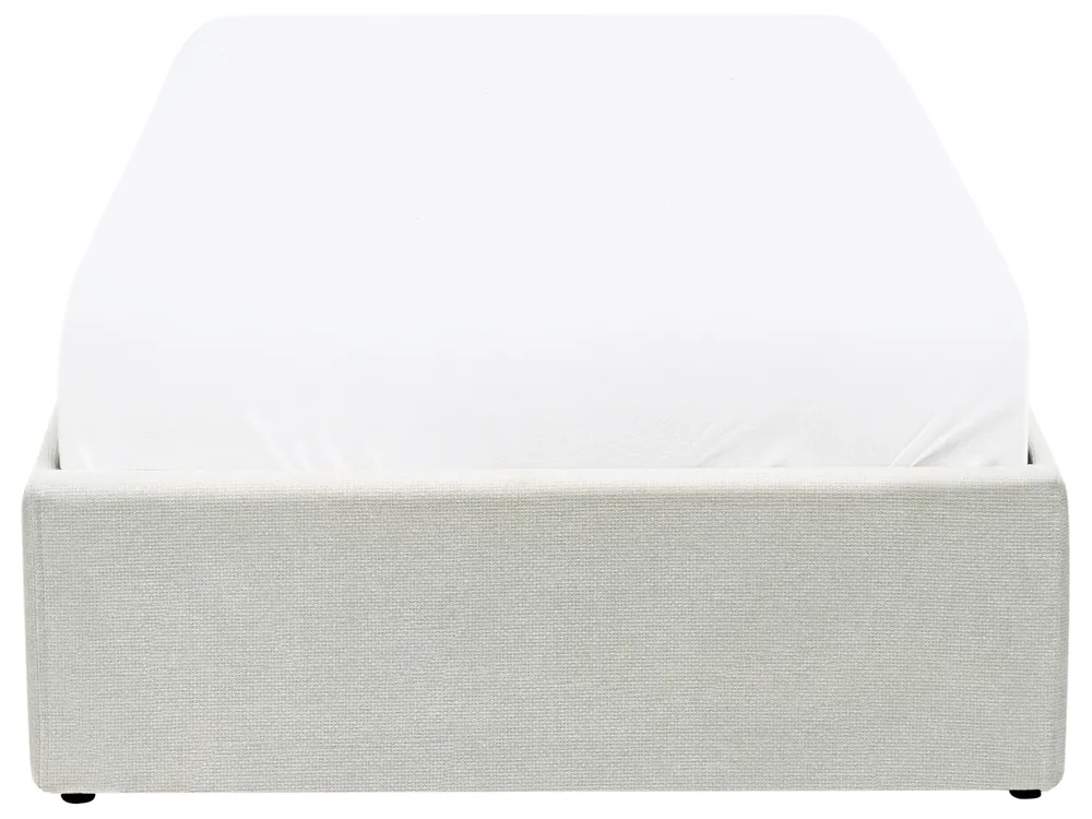 Ottoman Bed without Headboard DINAN Fabric Light Beige 90 x 200 cm (EU Single)_903615