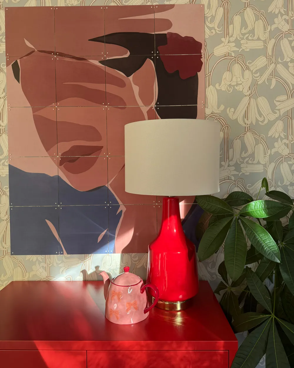 Table Lamp TRIVERSA Ceramic Red_989067