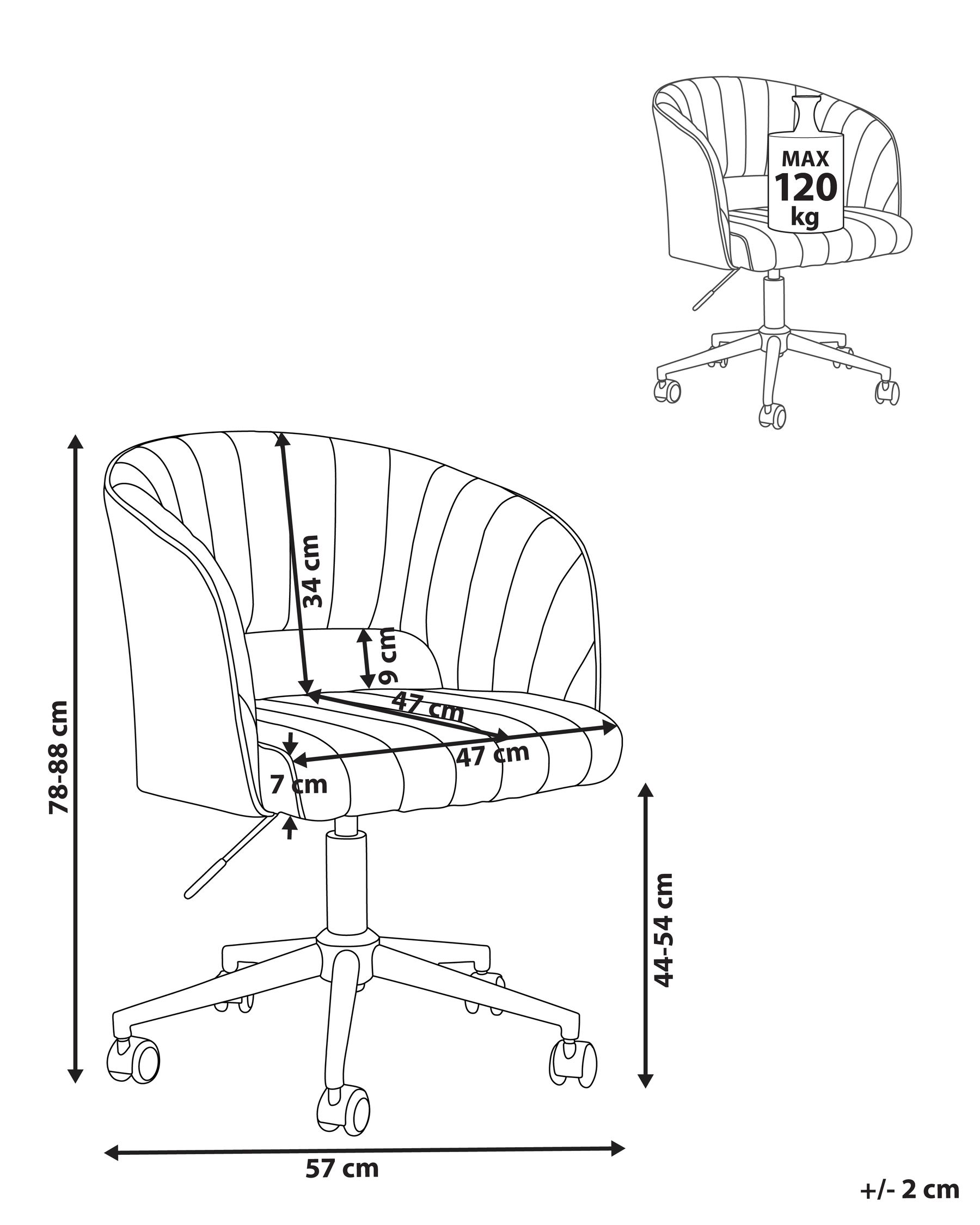 Desk Chair KATONAH Velvet Light Grey_970615