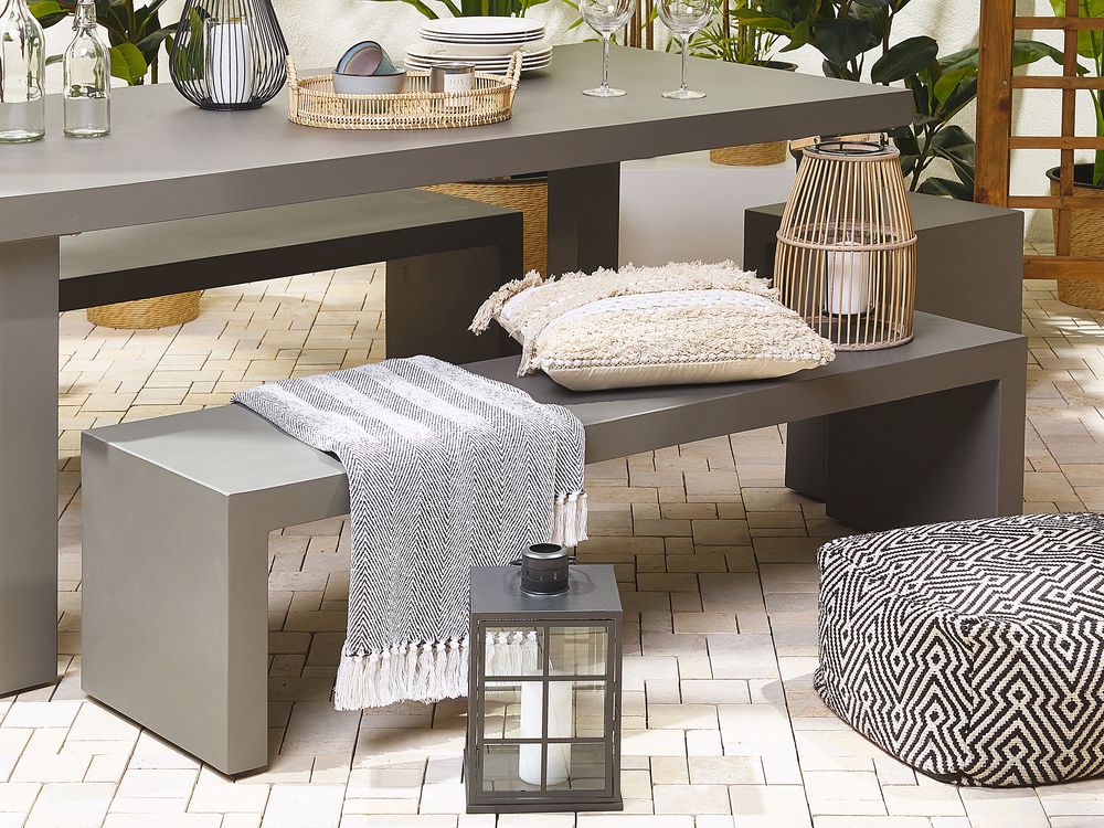 Garden Bench TARANTO 150 cm Concrete Grey