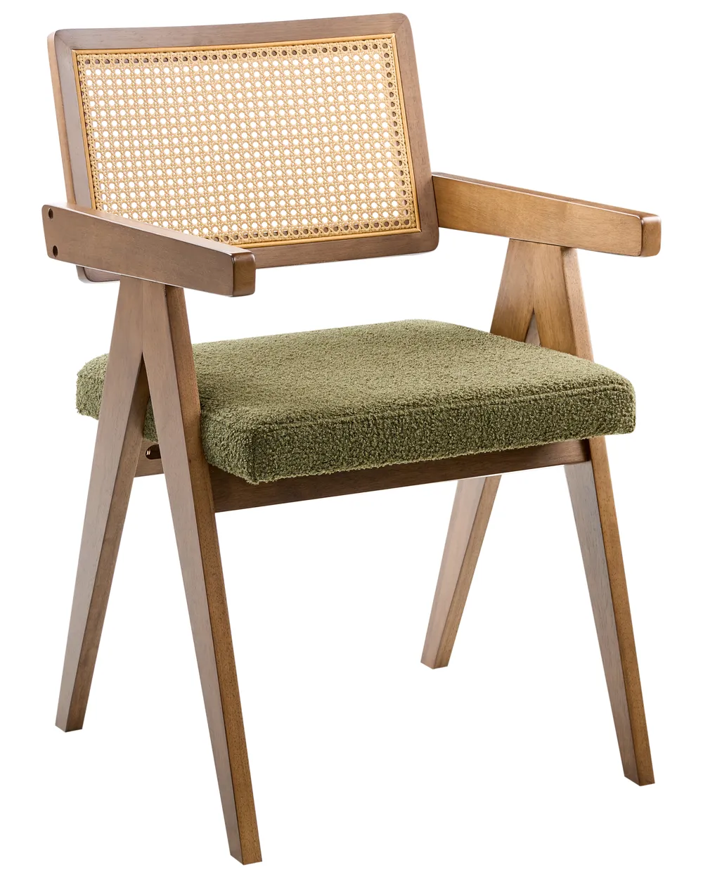 Set of 2 Dining Chairs AVA Wood Brown/ Green_1024306
