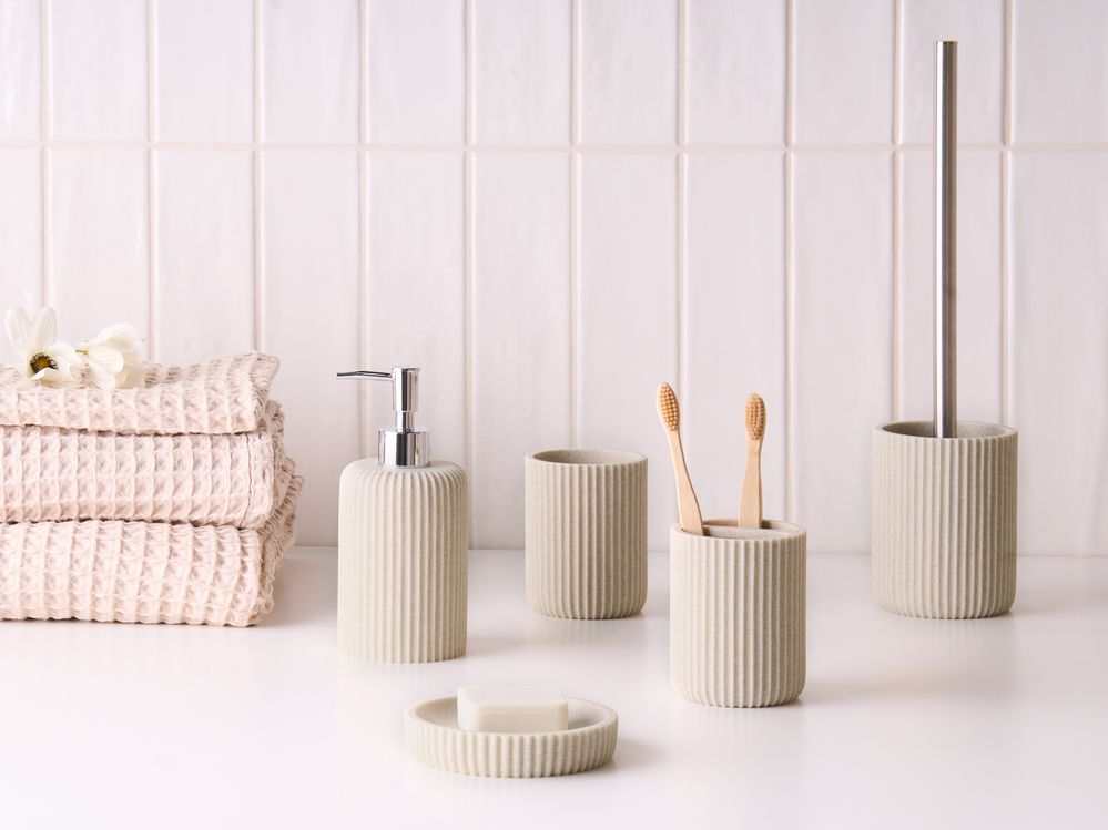 5-Piece Bathroom Accessories Set CAMANA Light Beige