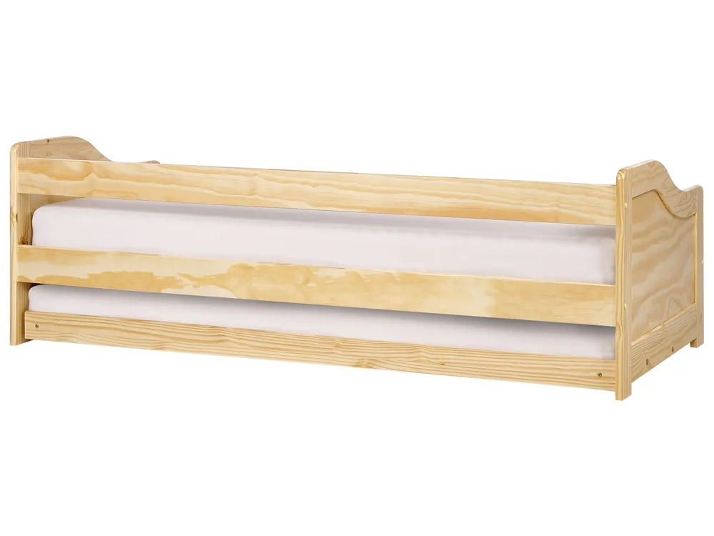 Trundle Bed Pine Wood LUNERAY 90 x 200 cm (EU Single) Light Brown_936369