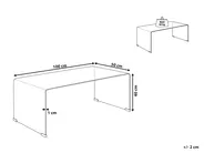 Coffee Table KENDALL Tempered Glass Black_953566