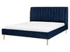 Bed Velvet MARVILLE 160 x 200 cm (EU King Size) Navy Blue