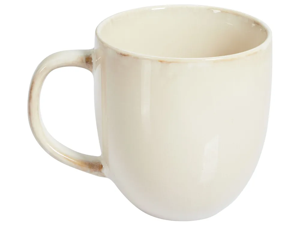 Set of 4 Mugs GINSENG Stoneware Light Beige_956571