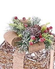 Joulukoristesetti 3 kpl LED-valo NAKILLA 64/54/42 cm Joululahja Ruskea_1179721