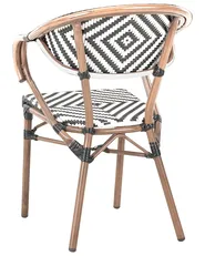 Set of 4 Garden Chairs CASPRI PE Rattan Black/ White_990534