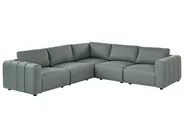 Modular Corner Sofa 5 Seater KIVVIK Fabric Green Right Hand_1045673