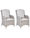 Set of 2 Garden Armchairs CASCAIS PE Rattan Beige