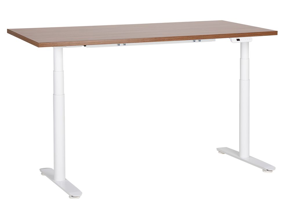 Työpöytä sähkösäädettävä DESTINAS 160 cm x 72 cm Ruskea/valkoinen