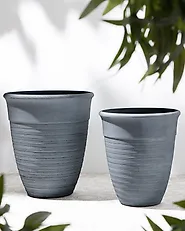 Set med 2 växtkrukor KATALIMA 43 cm Grå_1182483