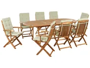Garden Dining Set 8 Seater MAUI PREMIUM Acacia Wood Light Green_990844