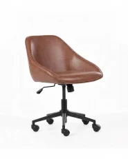 Desk Chair BARDSDALE Faux Leather Brown_1168122