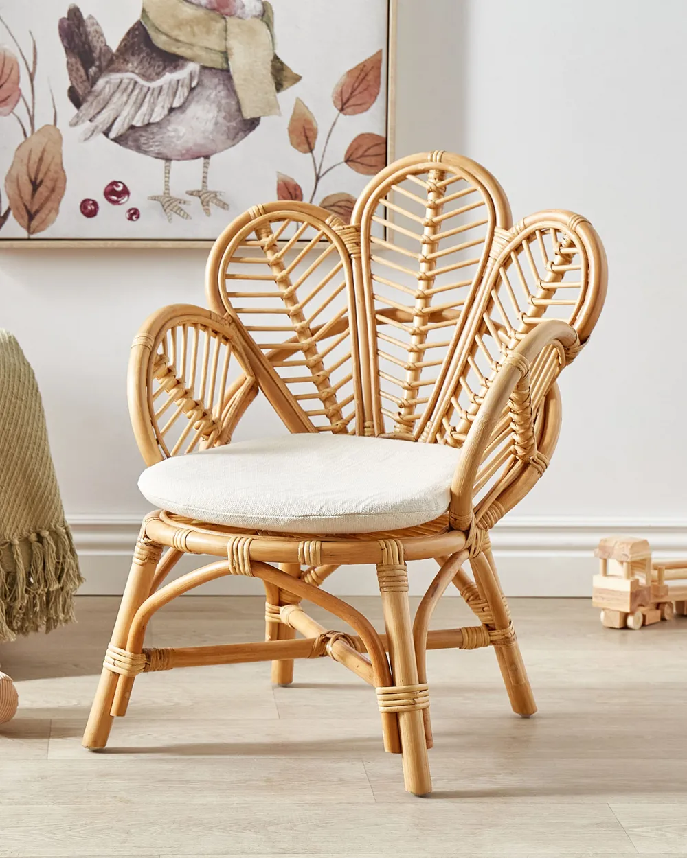 Kids Peacock Chair FLORENTINE II Rattan Natural_900835