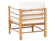 Garden Lounge Set with Table 5 Seater CERRETO Bamboo Off-White_909606