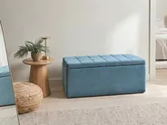 Storage Ottoman OREM Fabric 100 cm Blue_1058924