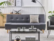 Sofa Bed 3 Seater ALSTEN Fabric Dark Grey_806921