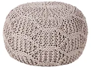 Pouffe Macramé TRIMAN Cotton Taupe_885774