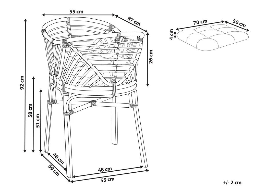 Bassinet Rattan GRUISSAN 50 x 70 cm Natural_885444