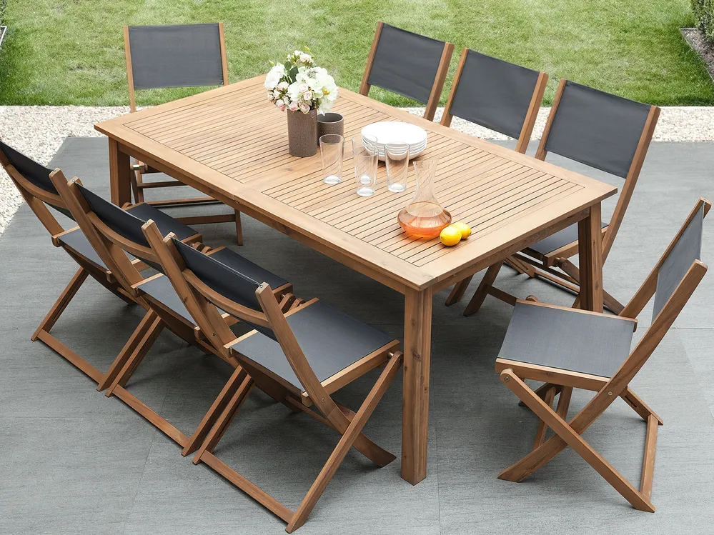 Extending Garden Dining Table CESANA 180/240 cm 100 cm Acacia Wood Light Brown_804555