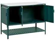 2 Piece Outdoor Kitchen Set with Bar Table MAENZA Green Metal_1045194